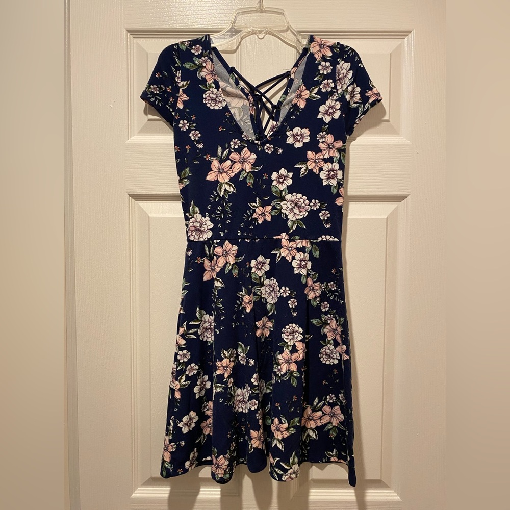 Aeropostale Navy Floral Swing Dress